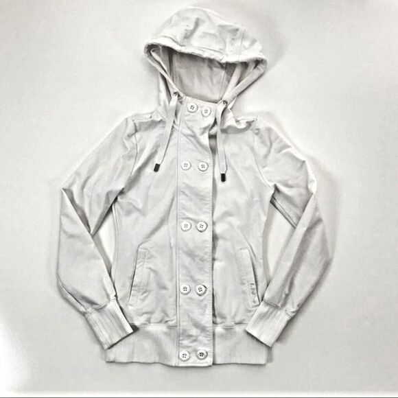 NORTH FACE Jacket Casual White Full Button Closure Hooded Outdoor Women's XS - Picture 1 of 7